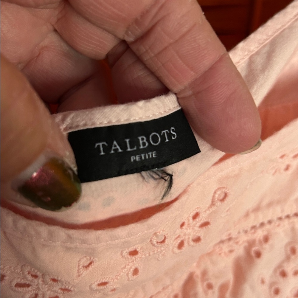 Talbots peach top - Picture 4 of 7